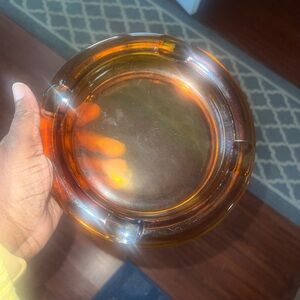 Amber Glass Ashtray
